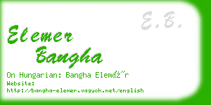 elemer bangha business card